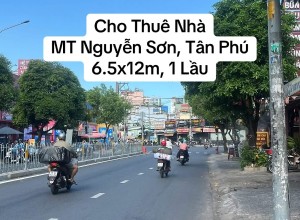 Cho thuê nhà mặt tiền Nguyễn Sơn, Tân Phú, 6.5x12m, 1 lầu, 20 triệu