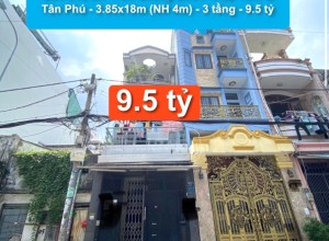 Bán nhà MT Trần Quang Quá,P Hiệp Tân, Q Tân Phú - 3.85x18m (NH 4m) - 3 tầng - 9.5 tỷ