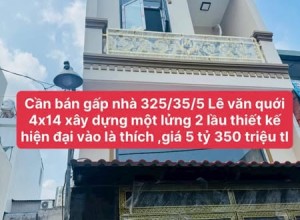 Bán nhà Hẻm Lê Văn Quới, Q Bình Tân - 4x14m - 3 tầng - 5.4 tỷ