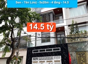 Bán nhà MT Đường Số 5B, Q Bình Tân (khu Ao Sen - Tên Lửa) - 5x20m - 4 tầng - 14.5
