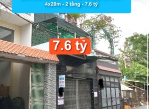 Bán nhà Hẻm 8m Tỉnh Lộ 10, Q Bình Tân - 4x20m - 2 tầng - 7.6 tỷ