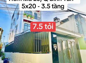 Bán nhà Hẻm 6m Mã Lò, Q Bình Tân - 5x20m - 4 tầng - 7.5 tỷ