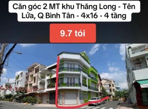 Bán nhà MTNB Đường số goc ❤️ Thăng Long, Q Bình Tân - 4x16m - 4 tầng - 9.7 tỷ